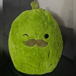 FuzzAMallows 16" Charles The Green Pickle w/ Mustache Plush Toy